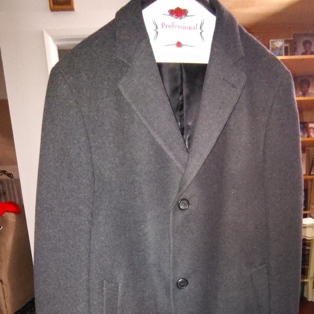 IZOD  Brand | Men's Long Coat Wool | Dark Grey Color | Size XL
